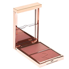 Patrick Ta She's Seductive Double-Take compact swatches for long-lasting radiant color.