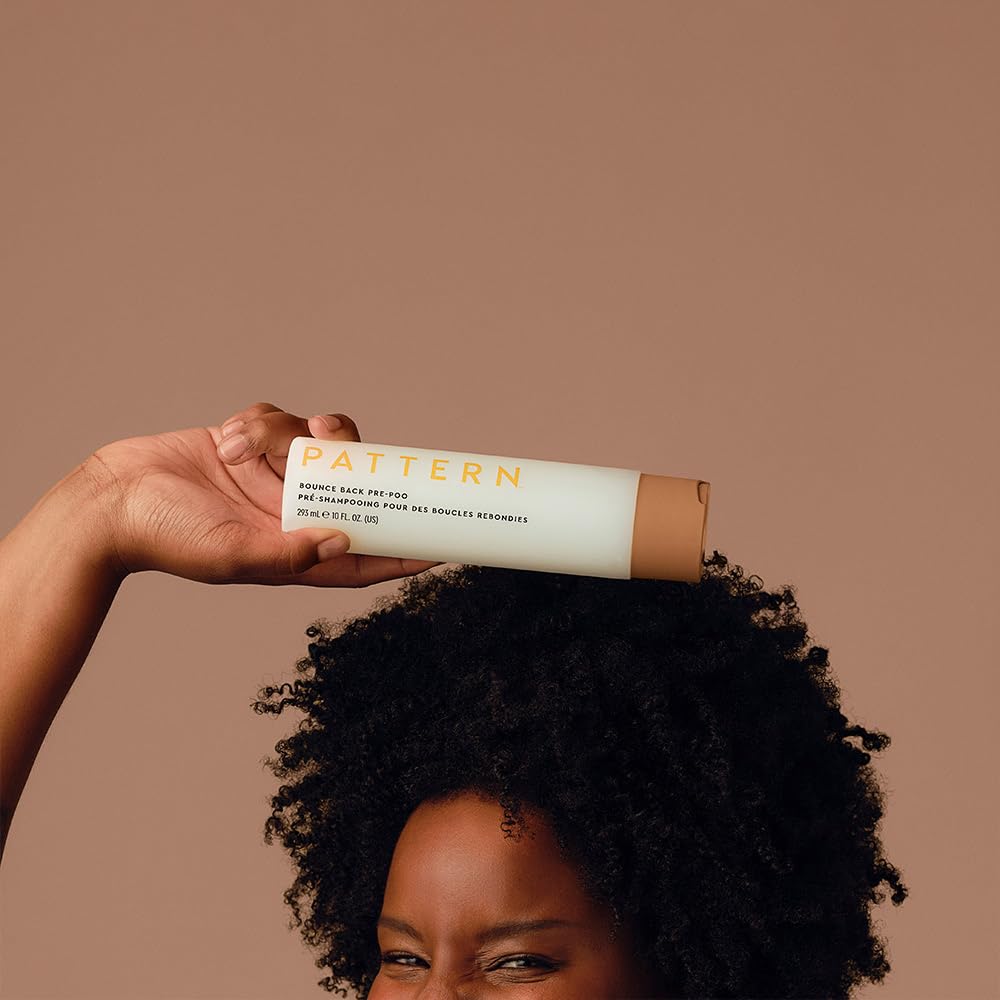 PATTERN Bounce Back Pre-Poo after-use smoothing leaves curls soft and nourished.