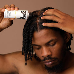 PATTERN Deep Scalp Detox application with hands demonstrates pre-shampoo cleansing.