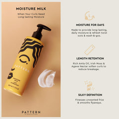 PATTERN Moisture Hair Milk texture swatch shows creamy thickness