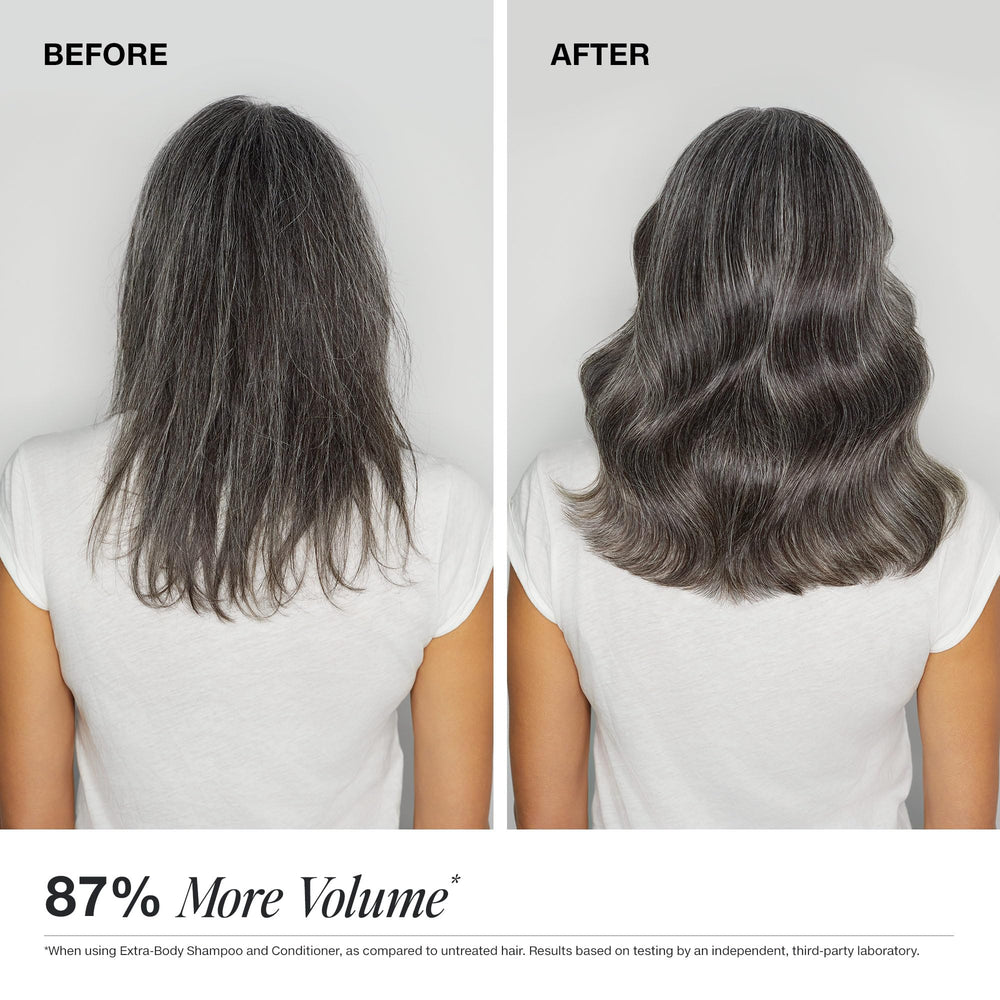 Paul Mitchell Extra-Body Conditioner silky-smooth finish on fine hair.