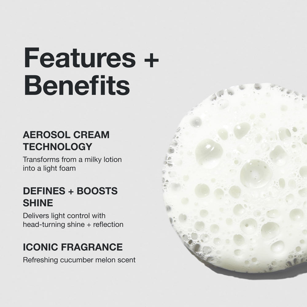 Paul Mitchell Foaming Pomade foam close-up reveals smoothing action for frizz-prone hair