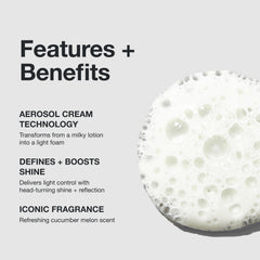 Paul Mitchell Foaming Pomade foam close-up reveals smoothing action for frizz-prone hair