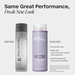 Paul Mitchell Forever Blonde Shampoo lather promoting brighter blonde tones on hair