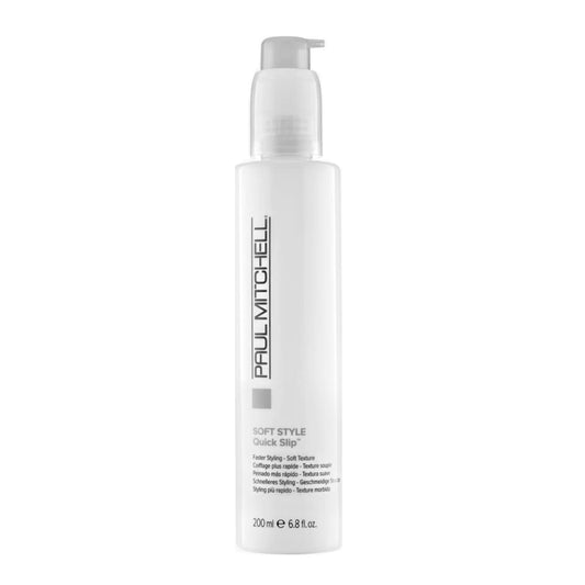 Paul Mitchell Quick Slip bottle pump demonstrates quick-dispense styling for faster mornings