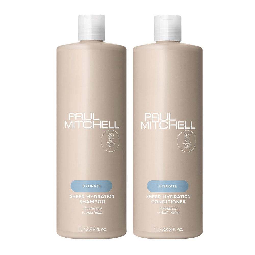 Paul Mitchell Sheer Hydration Shampoo bottle delivering hydrated, brushable hair