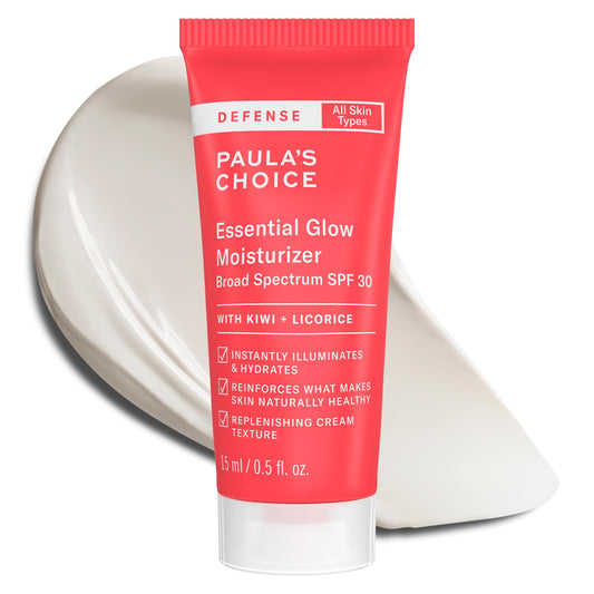 Paula's Choice Defense Essential Glow bottle front showing daily mineral SPF protection