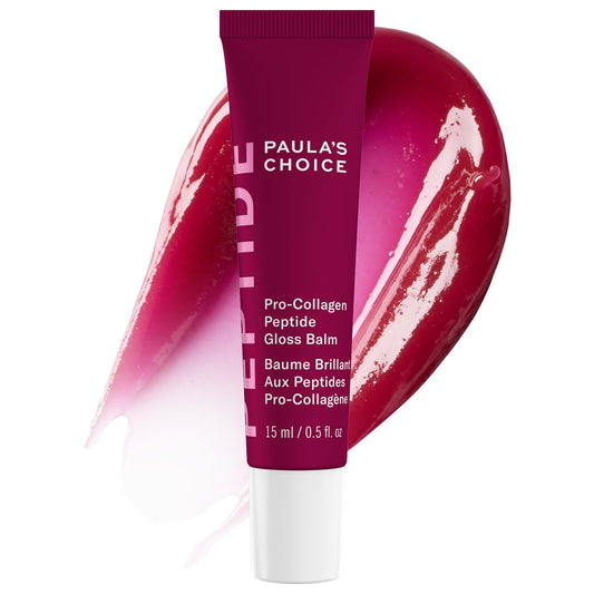 Paula's Choice Pro-Collagen Peptide Gloss Lip Balm application boosts hydration and plumpness