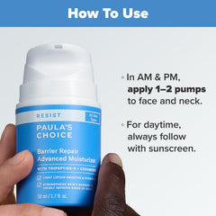 Paula's Choice RESIST Barrier Repair with Tripeptide-5 highlights collagen support.