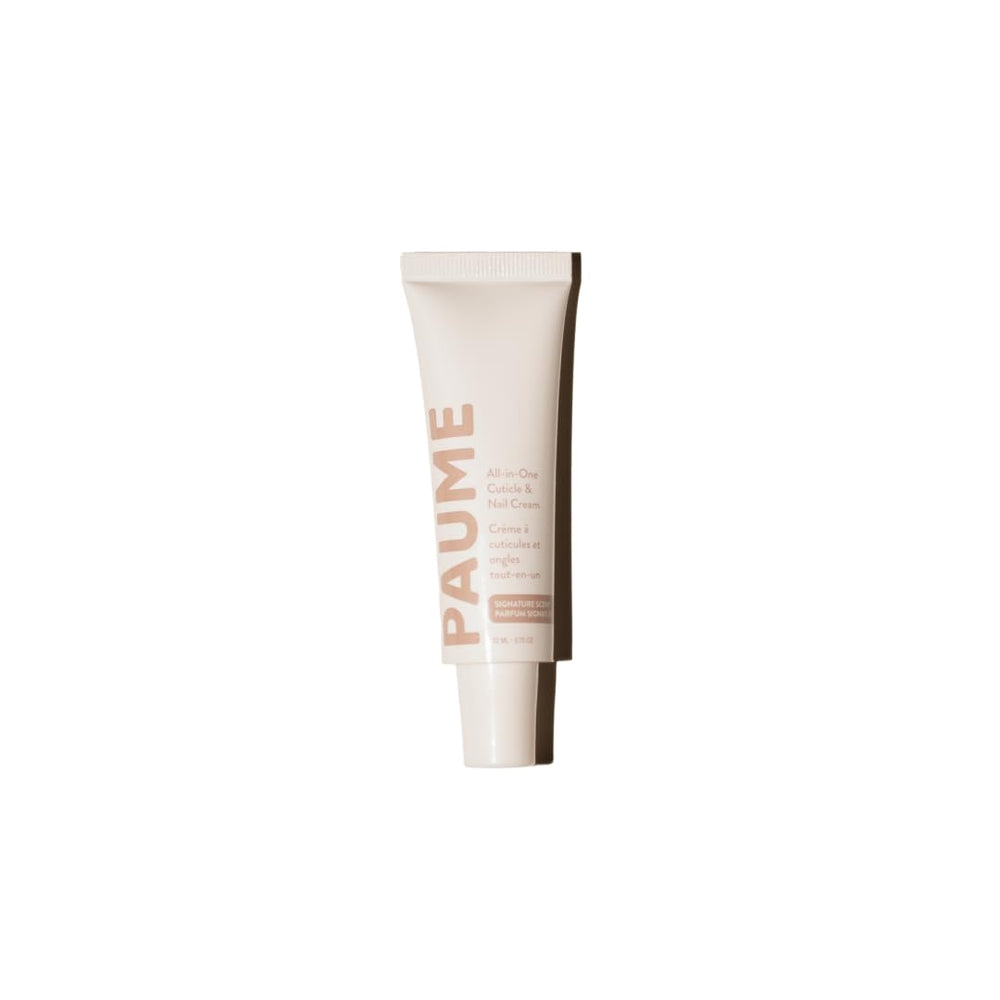 PAUME all-in-one cuticle and nail cream bottle close-up showing nourishing protection for nails