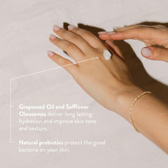 PAUME Probiotic Hand Balm texture swatch demonstrates silky feel