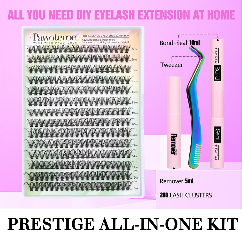 Pawotence 30D cluster lashes pack showing natural-looking fullness