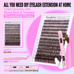 Pawotence brown cluster lashes 9-16mm versatile volume look options
