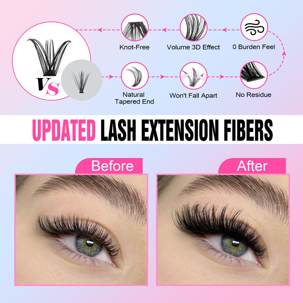 Pawotence lash bond and seal helps secure the clusters.