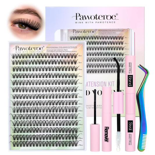 Pawotence lash extension kit box front for at-home convenient lash styling