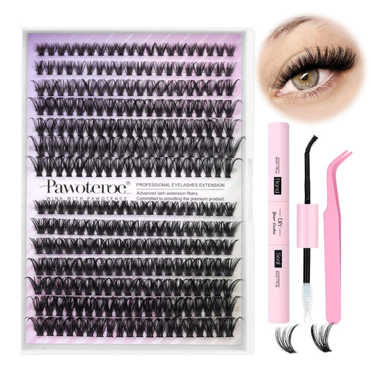 Pawotence lash extension kit contents enable at-home use for beginners.