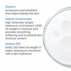 PCA SKIN Hydrating Serum shown with SPF for day routine compatibility.