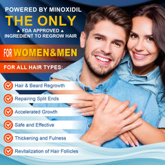 Pdam Minoxidil closeup on hair follicles and roots