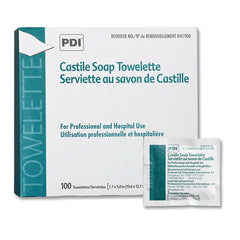 PDI Castile Soap Towelette with coconut oil for gentle cleansing on the go.