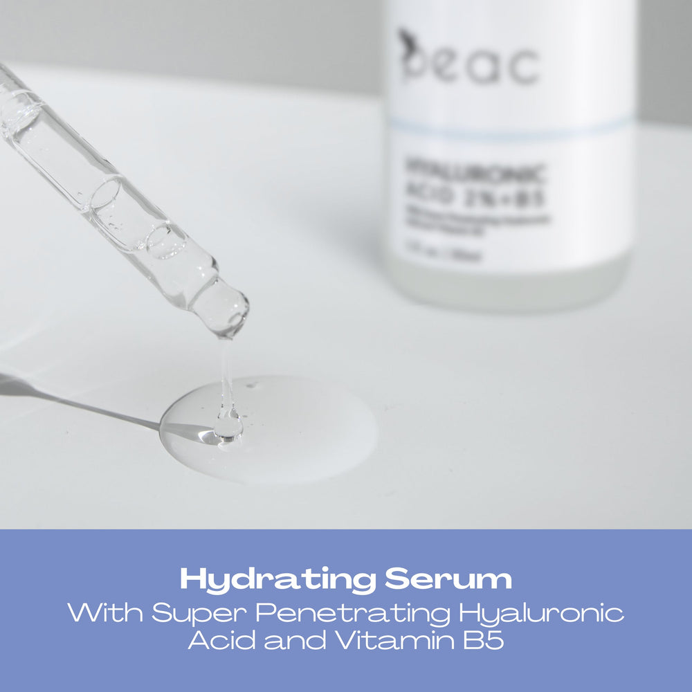 Peac Hyaluronic Acid 2% + B5 Serum nightly use helps soft, smooth skin.