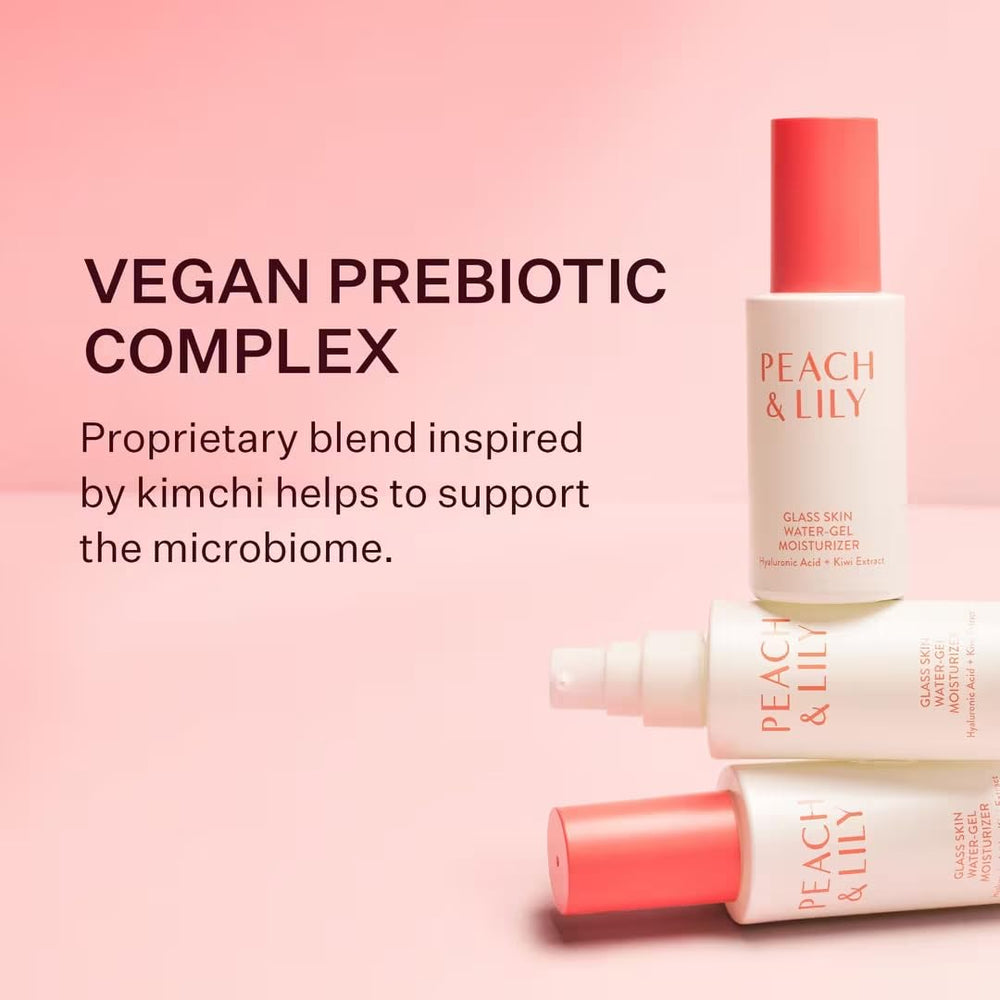 Peach and Lily moisturizer bottle pour demonstrating smooth application