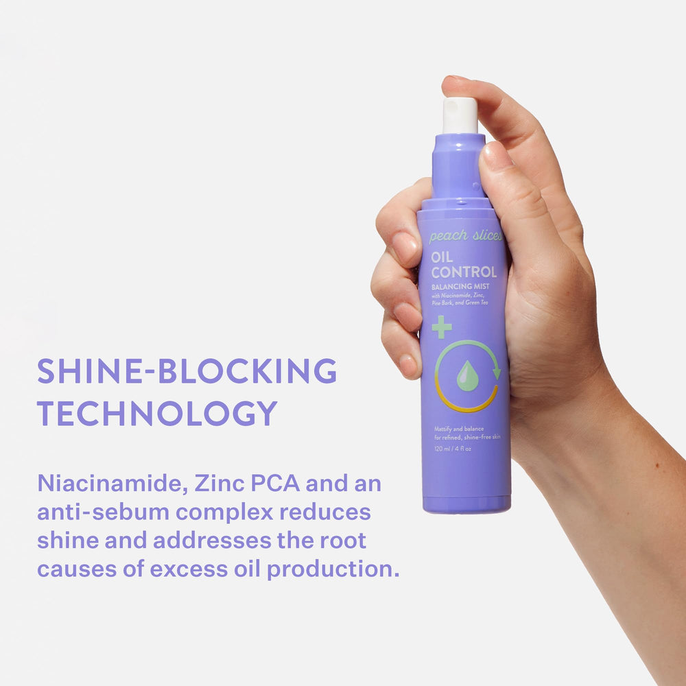 Peach Slices oil control mist ingredients zinc and niacinamide benefits.