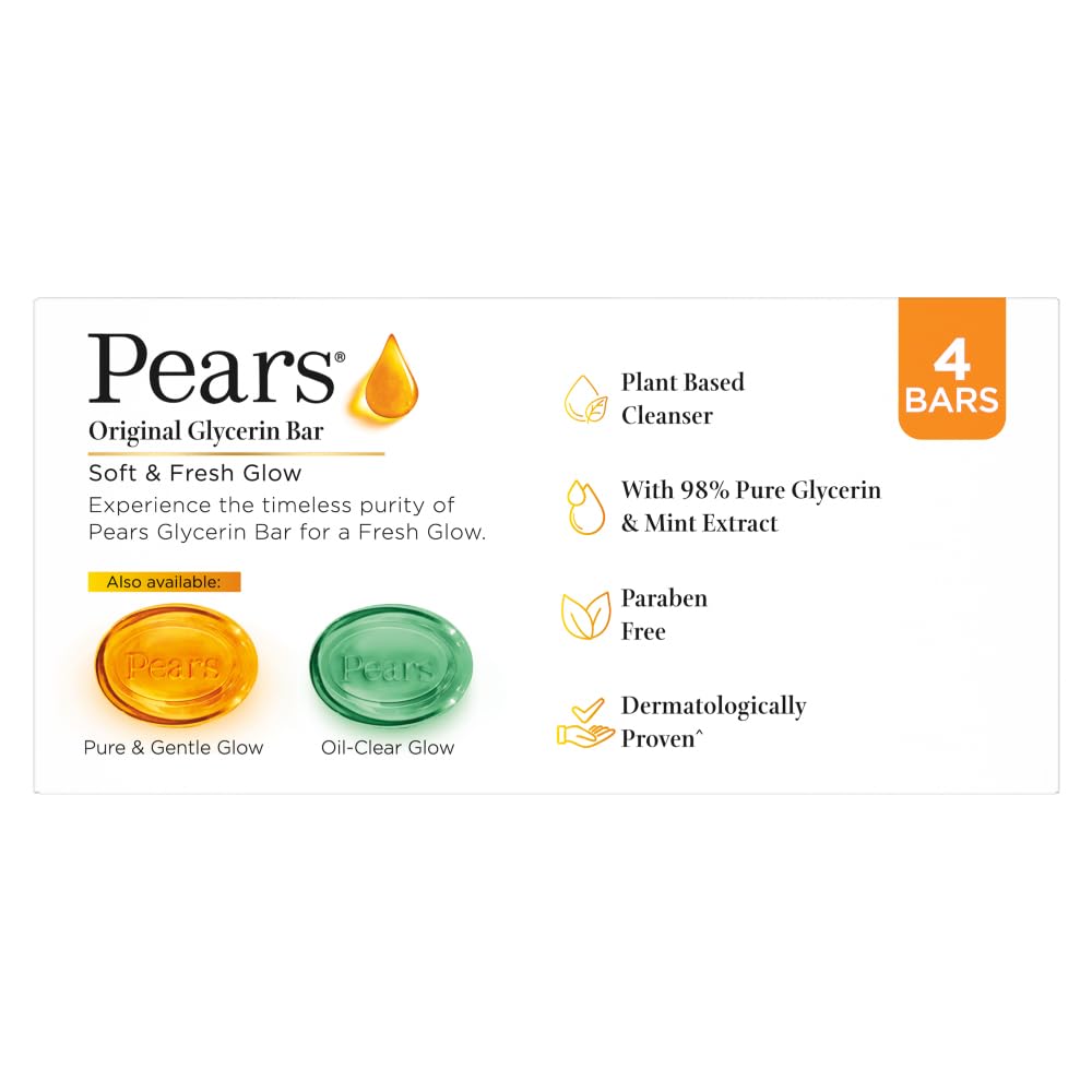 Pears moisturizing glycerin shown in shower setting.