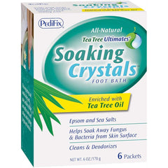 Pedifix Tea Tree Ultimates foot bath crystals packets for a refreshing foot soak