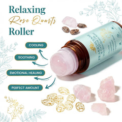 Peehss frankincense castor oil rose quartz roller close-up soothing glow