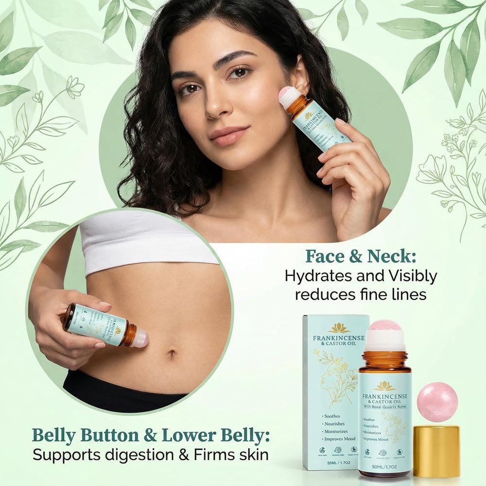 Peehss packaging shows travel-friendly frankincense castor oil roller