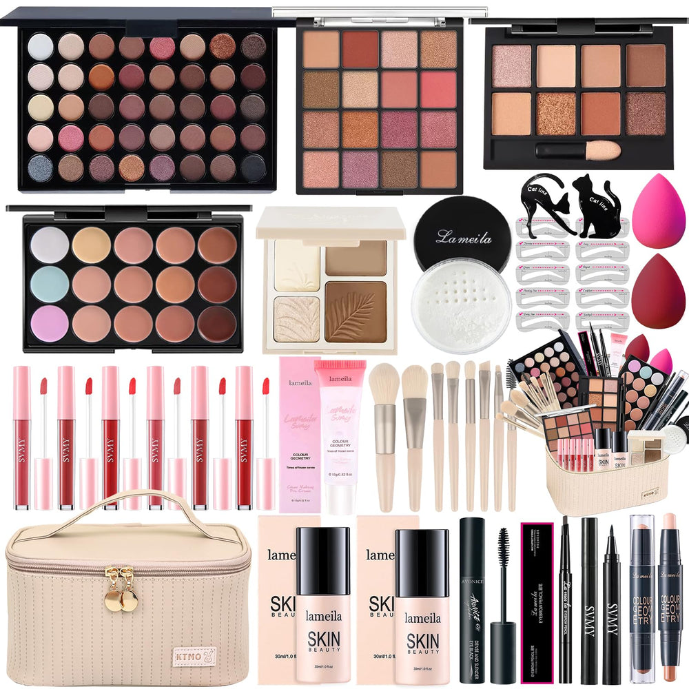 Peenice all-in-one makeup kit palette closeup for versatile color options