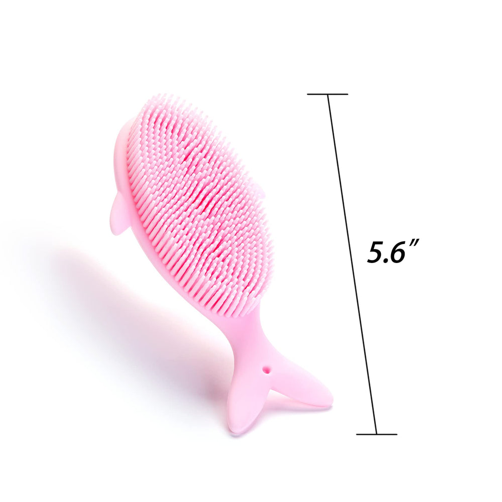 Penepico Whale-Yellow bath and shower brush for kids during routines