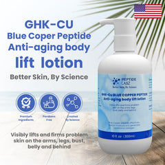 PeptideLabz Bottle pump dispensing lotion—easy, mess-free daily application.
