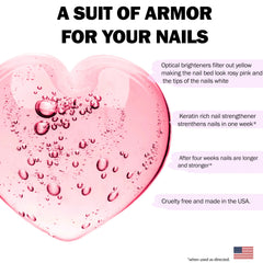 Perfect Formula Clear Nail Hardener provides a glossy, protective layer for stronger nails.