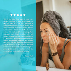 Packaging display communicates salon-quality skincare benefits.