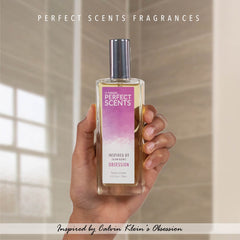 Perfect Scents Obsession cap close-up, premium closure for lasting moments.