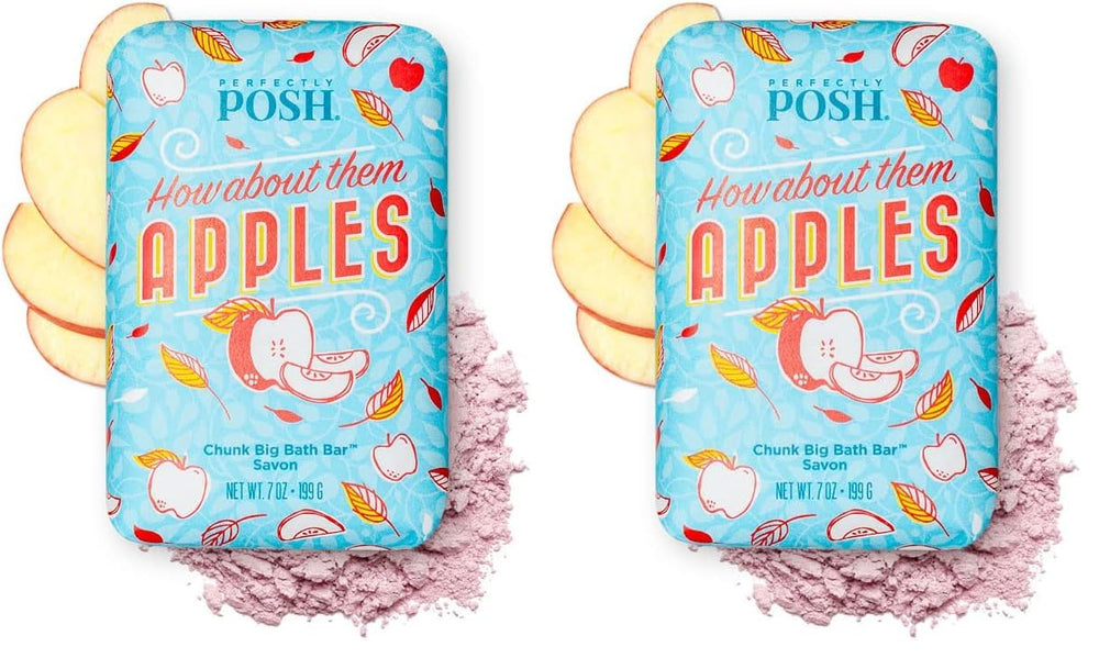 Perfectly Posh How About Them Apples bath bar with invigorating apple fragrance for energized baths
