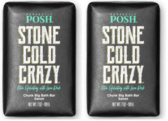 Perfectly Posh Stone Cold Crazy bath bar with energizing scent for a refreshing shower.
