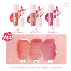 Lips appear fuller and hydrated with Peripera Ink Glasting Lip Gloss.