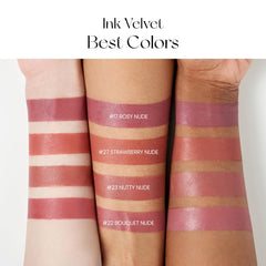 Peripera Ink the Velvet Lip Tint wear-test lips display blurred, airbrushed finish.
