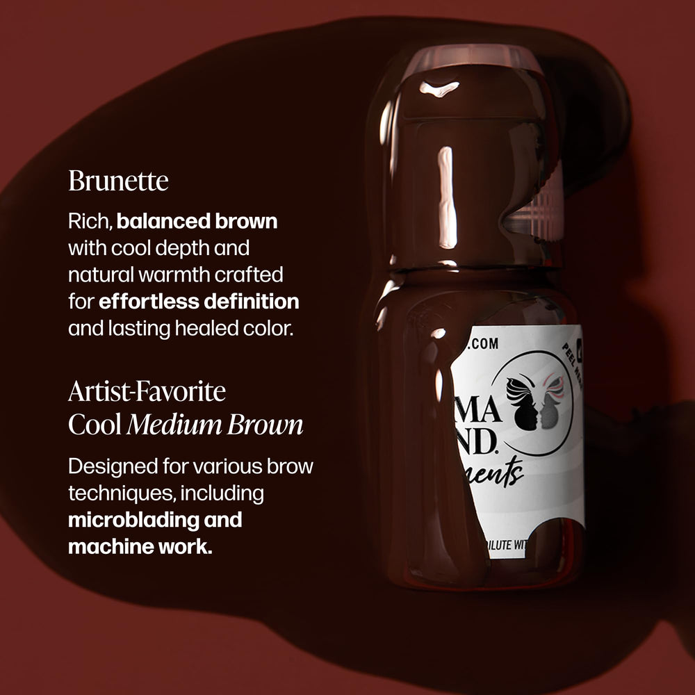 Perma Blend Brunette ink cap close-up enabling smooth, controlled application