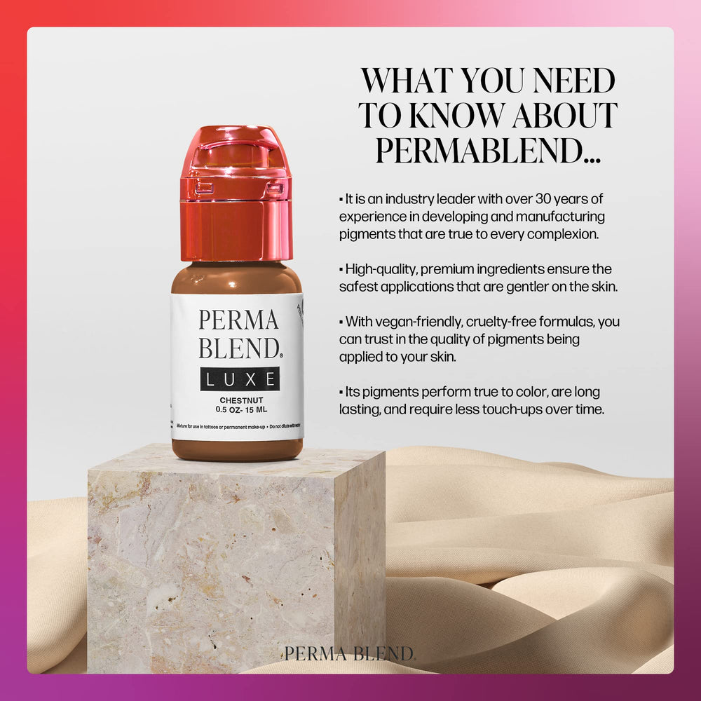 Perma Blend Luxe Chestnut lip blush application on lips