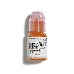 Perma Blend Squash ink bottle shows orange-based brown pigment for lip blush.