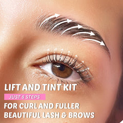 PERMANIA before and after eyelash lamination showcasing enhanced definition.