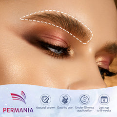 PERMANIA Before After Brow Lamination demonstrates lift.