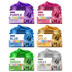 Permotary six-colors hair color wax for temporary styling that washes out easily