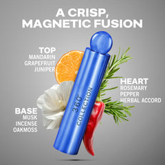 Perry Ellis 360 Magnetic Blue bottle angled view for modern style