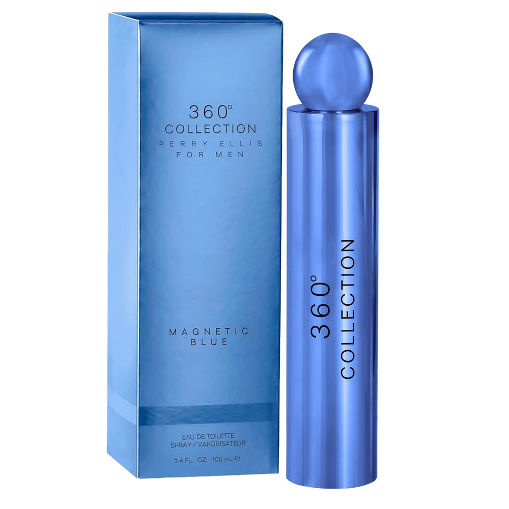 Perry Ellis 360 Magnetic Blue bottle front view for daily wear