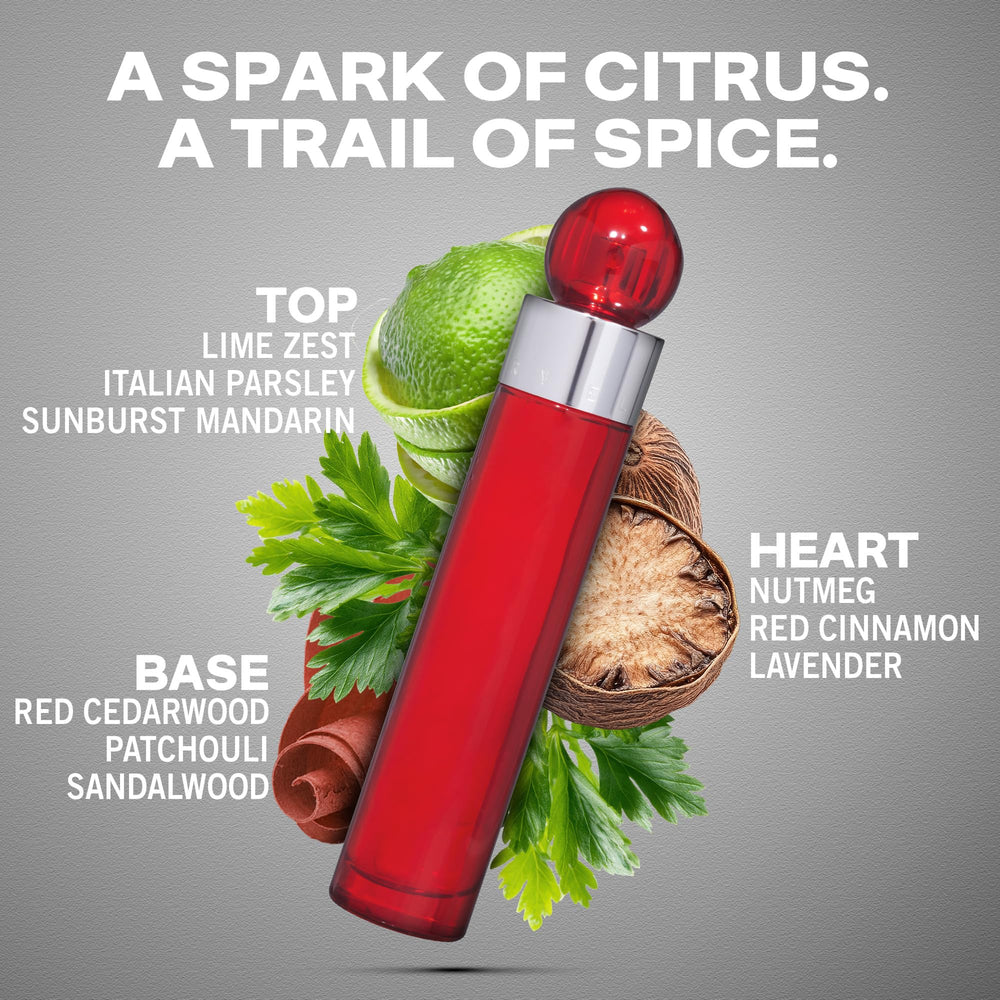 Perry Ellis 360 Red bottle mid notes with woody lavender for balance