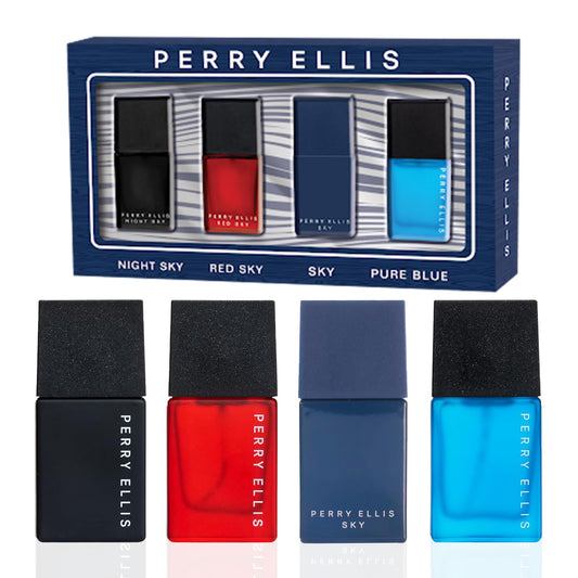 Perry Ellis Night Sky bottle in mini set, bold aroma for evening wear.